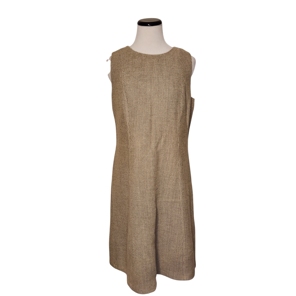 Brooks Brothers Tan Textured Midi Dress
